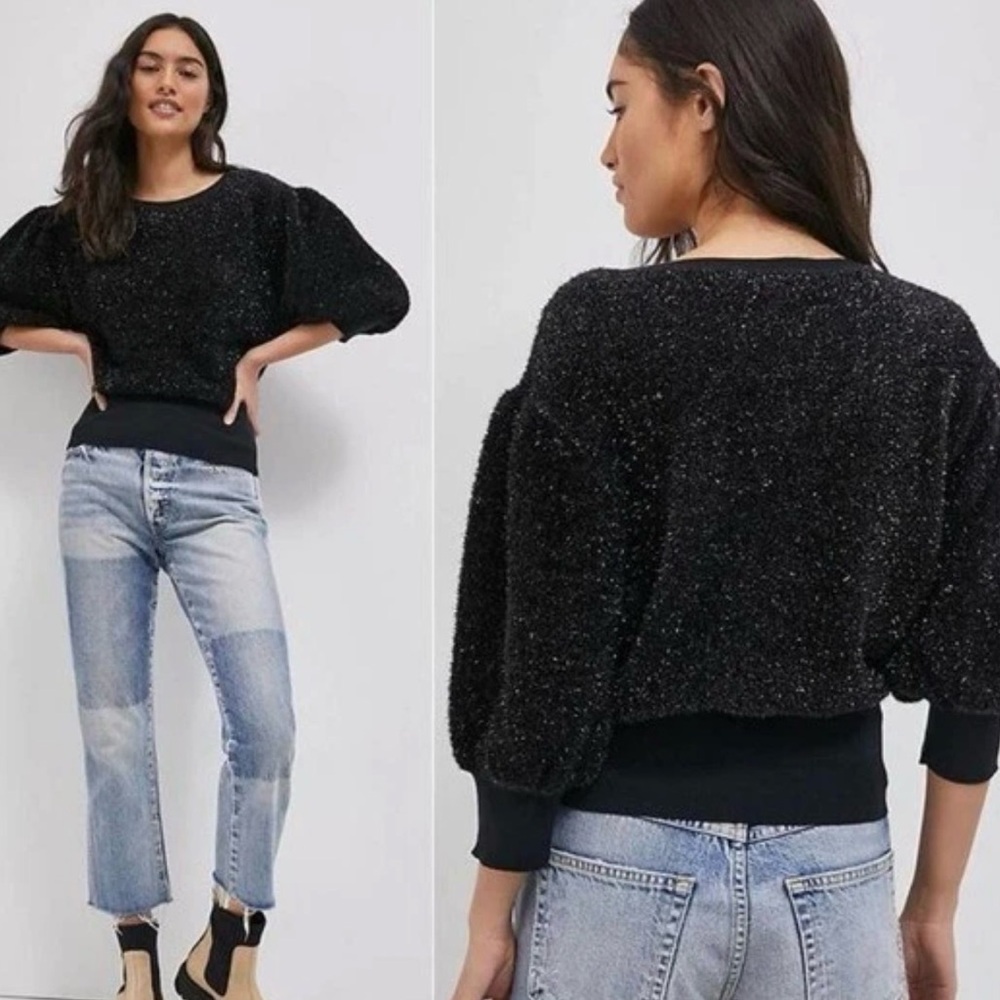 Anthropologie Maeve Pamela Tinsel Shimmer Sweater size Medium NWT